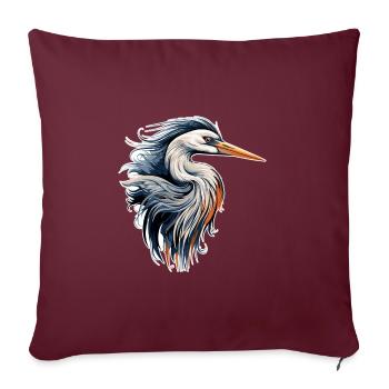 Héron - Housse de coussin décorative 45 x 45 cm - bordeaux - Devant