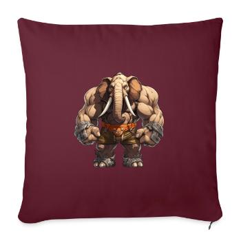 Bodybuilder Eléphant - Housse de coussin décorative 45 x 45 cm - bordeaux - Devant
