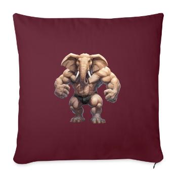 Bodybuilder Eléphant - Housse de coussin décorative 45 x 45 cm - bordeaux - Devant