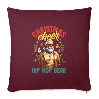 Joie de Noël, équipement hip-hop DJ Xmas Hip Hop - Housse de coussin décorative 45 x 45 cm - bordeaux - Devant