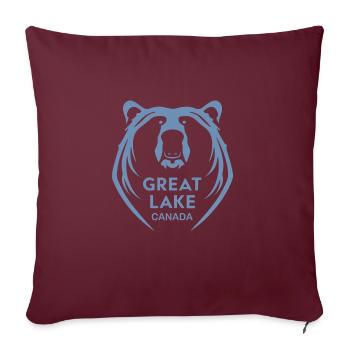 Grand lac de l’Ours Silhouette visage - Housse de coussin décorative 45 x 45 cm - bordeaux - Devant