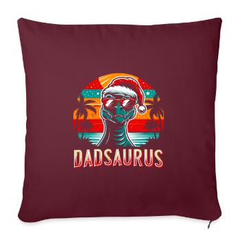 Vacances Dadsaurus famille correspondant Noël Noël - Housse de coussin décorative 45 x 45 cm - bordeaux - Devant