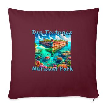 Dry Tortugas Nationalpark Florida – Grunge-Stil - Sofakissenbezug 45 x 45 cm - Burgunderrot - Vorne