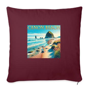 Cannon Beach Oregon Beach vacances Design - Housse de coussin décorative 45 x 45 cm - bordeaux - Devant