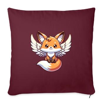 Himmlischer Rotfuchs Engel mit Flügeln Mystisch - Sofakissenbezug 45 x 45 cm - Burgunderrot - Vorne