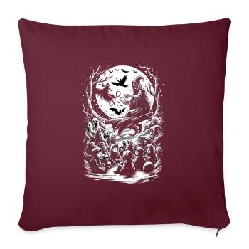 Spooky Storybook Ghostly Sleigh Ride - Sofakissenbezug 45 x 45 cm - Burgunderrot - Vorne