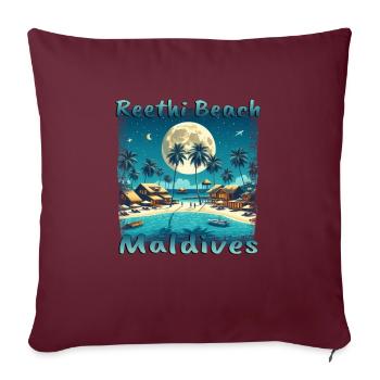 Reethi Beach Maldives Nuit - Housse de coussin décorative 45 x 45 cm - bordeaux - Devant