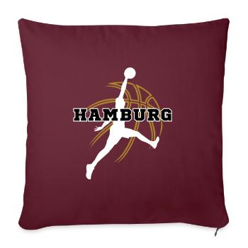 Hambourg, ma ville ! - Housse de coussin décorative 45 x 45 cm - bordeaux - Devant