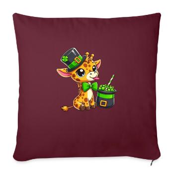 Pizza Kawaii : Danse Salami et Jalapeno - Housse de coussin décorative 45 x 45 cm - bordeaux - Devant