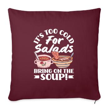Apportez la soupe douillette - Housse de coussin décorative 45 x 45 cm - bordeaux - Devant