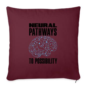 Libérez la neuroplasticité potentielle de votre cerveau - Housse de coussin décorative 45 x 45 cm - bordeaux - Devant