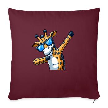 Cooles Zebra mit Sonnenbrille: Dabbing-Style - Sofakissenbezug 45 x 45 cm - Burgunderrot - Vorne