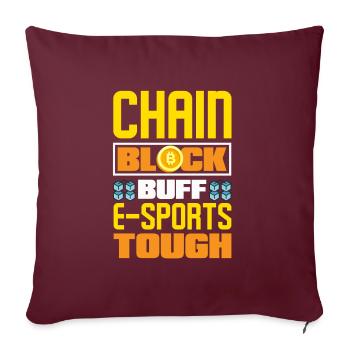 Blockchain, E-sports Tough Blockchain Crypto - Housse de coussin décorative 45 x 45 cm - bordeaux - Devant