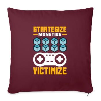Crypto-monnaie Récompenses Gaming Blockchain Gamer - Housse de coussin décorative 45 x 45 cm - bordeaux - Devant