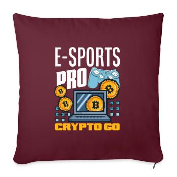 Crypto-monnaie Récompenses Gaming Blockchain Gamer - Housse de coussin décorative 45 x 45 cm - bordeaux - Devant