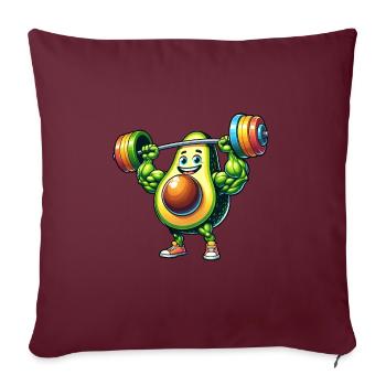 Avocat avec haltères fitness workout - Housse de coussin décorative 45 x 45 cm - bordeaux - Devant