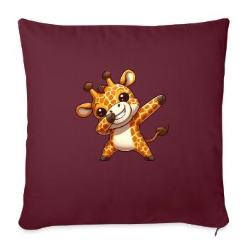 Coole Giraffe Dabbing Stil - Sofakissenbezug 45 x 45 cm - Burgunderrot - Vorne