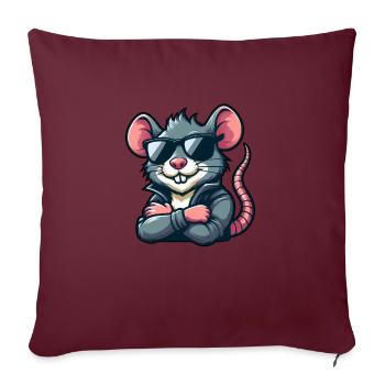 Cool Souris Lunettes De Soleil Coiffure Rat Élégant - Housse de coussin décorative 45 x 45 cm - bordeaux - Devant