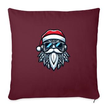 Weihnachtsmann Kopf Portrait Cool Cyborg Sonnenbri - Sofakissenbezug 45 x 45 cm - Burgunderrot - Vorne
