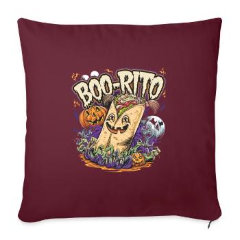 Boo-Rito Halloween Burrito Cute Ghost Pumpkin - Sofakissenbezug 45 x 45 cm - Burgunderrot - Vorne