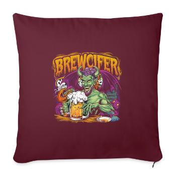 Brewcifer Devil Beer Lover Halloween - Sofakissenbezug 45 x 45 cm - Burgunderrot - Vorne