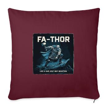FA-THOR Comme un papa juste bien plus puissant Viking - Housse de coussin décorative 45 x 45 cm - bordeaux - Devant