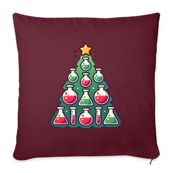 Chimie Conception d’arbre de Noël - Housse de coussin décorative 45 x 45 cm - bordeaux - Devant