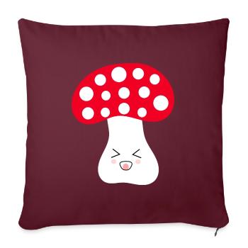 Champignon, champignon dans les bois cadeau - Housse de coussin décorative 45 x 45 cm - bordeaux - Devant
