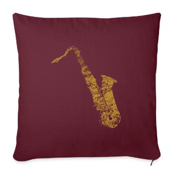 Saxophones doré distressed - Housse de coussin décorative 45 x 45 cm - bordeaux - Devant