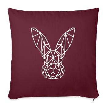 Rabbit Geometric Line - Sofa pillowcase 17,3'' x 17,3'' (45 x 45 cm) - burgundy - Front