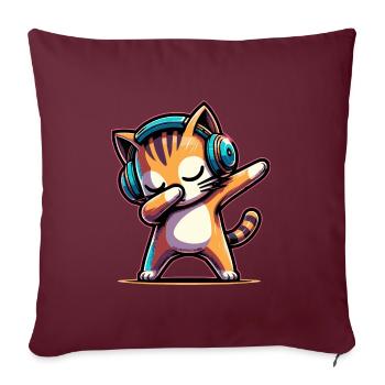 Dabbing Cat - Housse de coussin décorative 45 x 45 cm - bordeaux - Devant