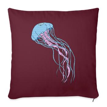 Jellyfish - Sofakissenbezug 45 x 45 cm - Burgunderrot - Vorne