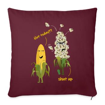 Maïs soufflé par temps chaud été - Housse de coussin décorative 45 x 45 cm - bordeaux - Devant
