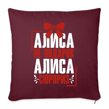 Alice disant en tenue russe Russie pour - Housse de coussin décorative 45 x 45 cm - bordeaux - Devant