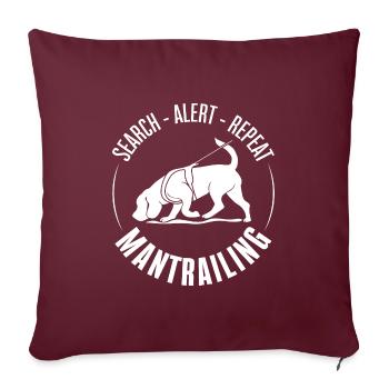 MANTRAILING Chien Sports Recherche Chien Chien Chien - Housse de coussin décorative 45 x 45 cm - bordeaux - Devant