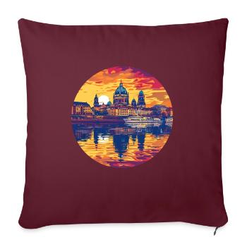 Dresden Skyline - Sofakissenbezug 45 x 45 cm - Burgunderrot - Vorne