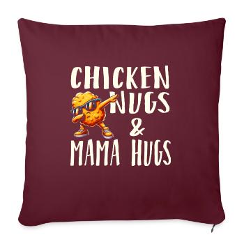 Nugs de poulet et câlins de maman - Housse de coussin décorative 45 x 45 cm - bordeaux - Devant