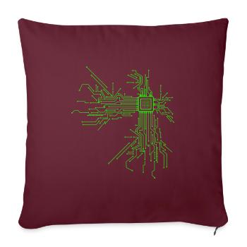 Cpu computer nerd informaticien programmeur " - Housse de coussin décorative 45 x 45 cm - bordeaux - Devant