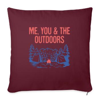 Me You & the Outdoors Camping Couples Camper - Housse de coussin décorative 45 x 45 cm - bordeaux - Devant
