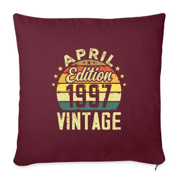 Millésime Avril 1997 - Cadeau Anniversaire 1997 - Housse de coussin décorative 45 x 45 cm - bordeaux - Devant