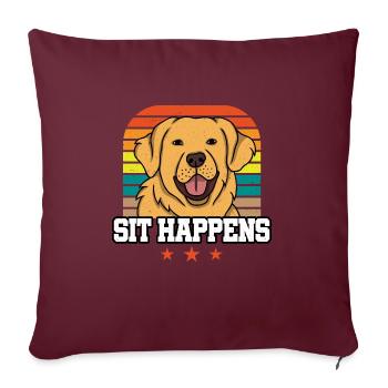 Golden RETRIEVER sit se produit - Housse de coussin décorative 45 x 45 cm - bordeaux - Devant