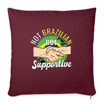 Pas brésilien mais favorable aux voyages dans le pays - Housse de coussin décorative 45 x 45 cm - bordeaux - Devant
