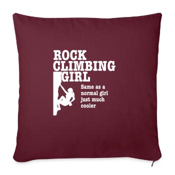 Rock Climbing Girl - Same just much cooler - Housse de coussin décorative 45 x 45 cm - bordeaux - Devant