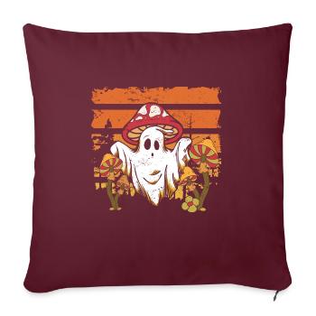 Spooky Season Forest Boo Ghost Mushroom - Sofakissenbezug 45 x 45 cm - Burgunderrot - Vorne