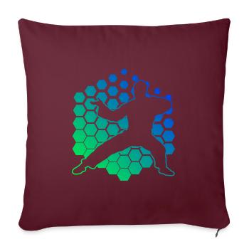 Wushu Arts Martiaux Hommes Kungfu Femmes Kung Fu - Housse de coussin décorative 45 x 45 cm - bordeaux - Devant
