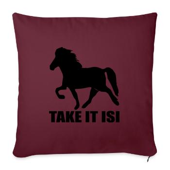 Icelandic Horse: Islandpferd Pferd Pony Merch - Sofakissenbezug 45 x 45 cm - Burgunderrot - Vorne