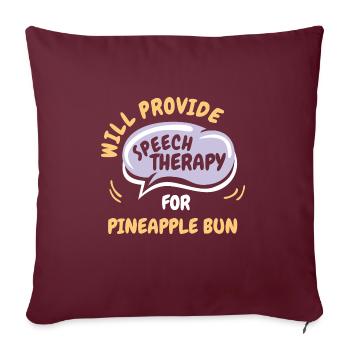 Fournir une orthophonie pour le chignon à l’ananas drôle - Housse de coussin décorative 45 x 45 cm - bordeaux - Devant