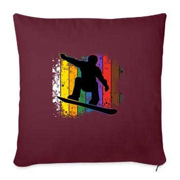 Snowboard - Housse de coussin décorative 45 x 45 cm - bordeaux - Devant