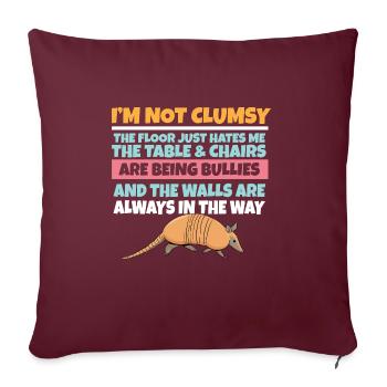 Je ne suis pas maladroit, le sol me déteste stupide - Housse de coussin décorative 45 x 45 cm - bordeaux - Devant