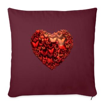 Herz voller Schmetterlinge Geschenk - Sofakissenbezug 45 x 45 cm - Burgunderrot - Vorne